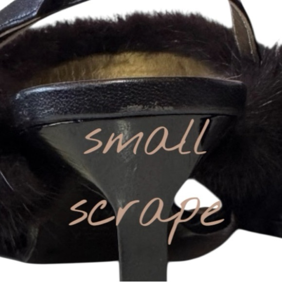 Vintage ESCADA fur kitten heel sandals +  matching baguette suede purse size 7.5 - Picture 15 of 16